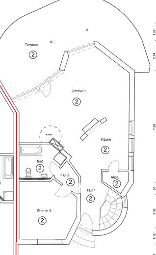 Exklusives Wohnen in Haushälfte mit Weitblick. Leben und Arbeiten auf höchstem Niveau. – Grundriss EG