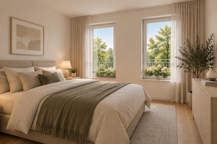 Elegante appartamento con 2 locali, ampio balcone e vista sul verde a Pankow – Foto 3