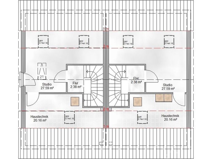 Doppelhaushälfte in Massivbauweise provisionsfrei vom Bauträger - Bezug in 2027 – Grundriss Dachgeschoß - beide Seiten