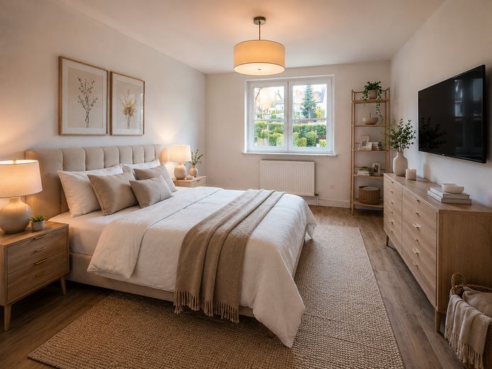 3-Zimmer-Wohnung mit Balkon, Stellplatz und neuer Gasetagenheizung | ca. 60,89 m² – Elternschlafzimmer