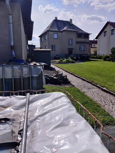 Wohnen im Herzen von Penig – Haus vom Garten aus