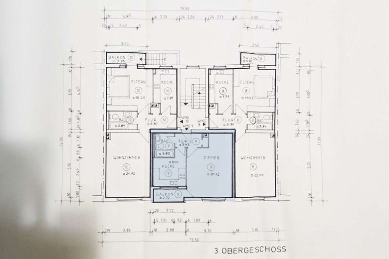 Charmantes Apartment mit Sonnenbalkon im Frankfurter Nordend – Grundriss Wohnung Nr. 9