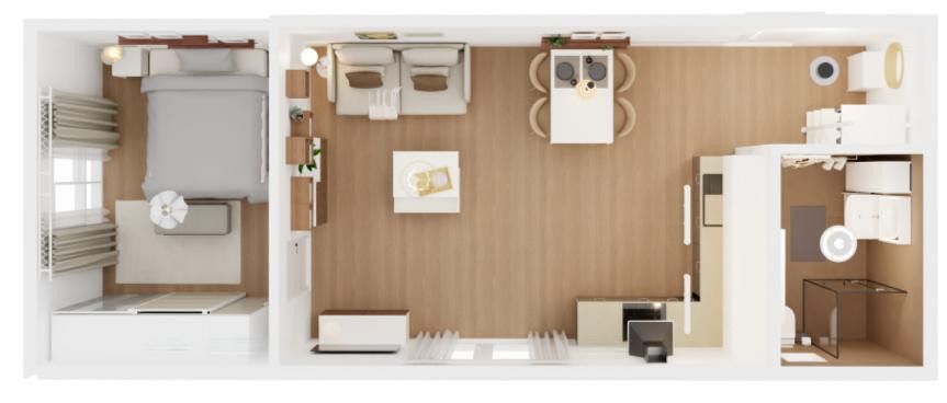 Erstbezug – Möblierte 2-Zimmer-Neubauwohnung im KfW-55-Effizienzhaus Metzingen – Grundriss