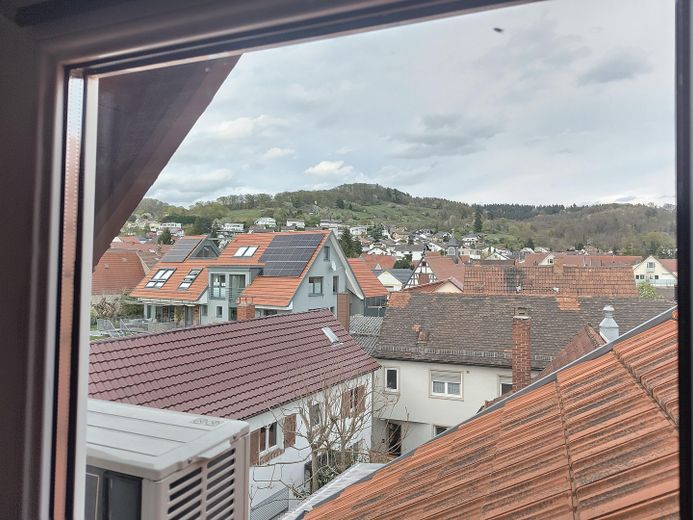 Helle Wohnung mit Teilklimatisierung im Herzen von Lützelsachsen – Aussicht Dachboden