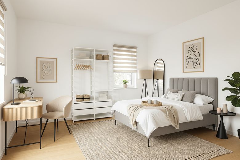 Möbliertes Schlafzimmer
