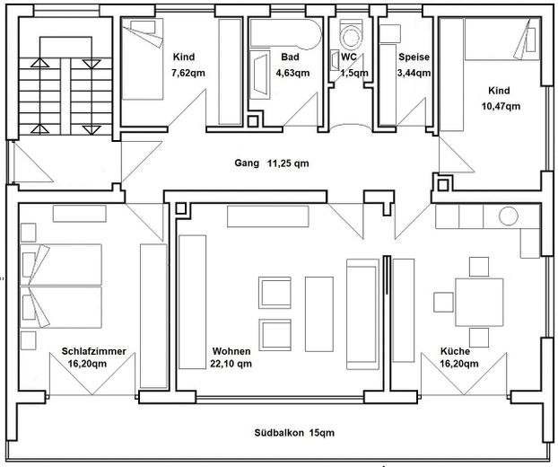 Słoneczne mieszkanie 4-pokojowe z kuchnią, łazienką i WC, balkonem od południa, garażem indywidualnym oraz ogrodem o powierzchni 250 m² w Siegertshofen Fischach – Zdjęcie 16