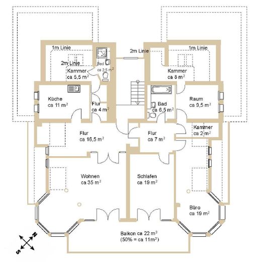 Ruhiges, helles Penthouse mit großem Balkon in begehrter Toplage von Wannsee - Nur ohne Makler ! – Foto 4
