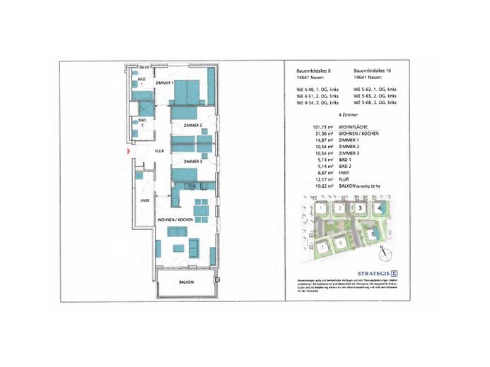 Viel Platz für die Familie – Moderne 4-Zimmer-Wohnung mit Balkon und Gäste-Wc – Foto 10