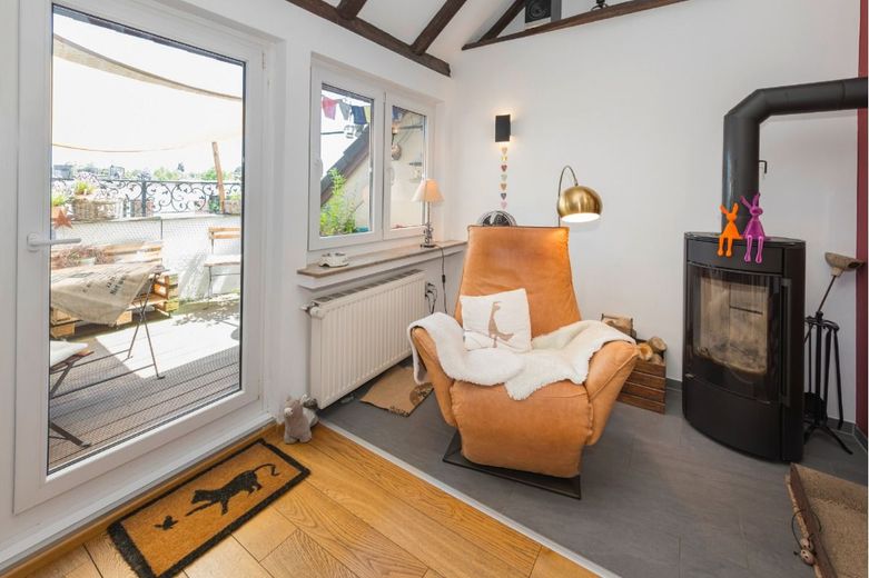 Top wohlfühl DG ETW Wohnung mit Stellplatz nahe der Fußgängerzone Dortmund-Hombruch – Loggia . Kamin Ecke
