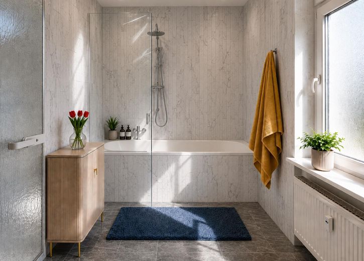 At Staden: An exclusive townhouse with 110 sqm on a well-maintained private street – Badezimmer