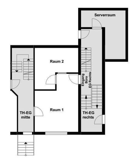Superfici ufficio flessibili con capannone di stoccaggio e aree sociali a Gelsenkirchen-Erle – Grundriss Büro EG (Rechts)