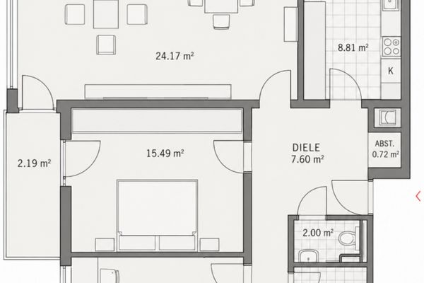 Appartamento al piano terra di 3 locali con balcone, immediatamente abitabile