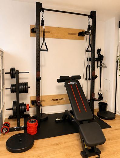 Fitnessbereich im Hobbyraum