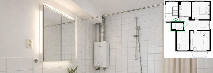 Gepflegtes, weißes Badezimmer