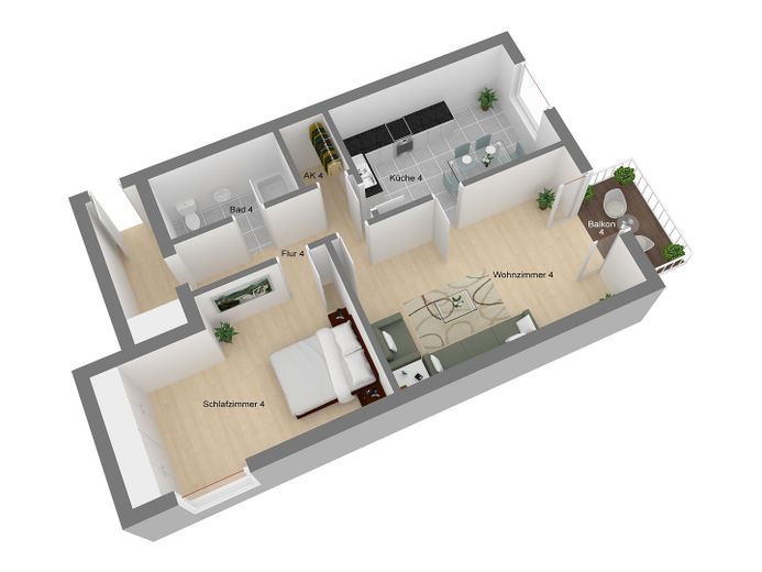 Solide Kapitalanlage mit 5,6 % Rendite inkl. Abgeschlossenheitsbescheinigung. Provisionsfrei – Grundriss Wohnung Nr. 4, OG