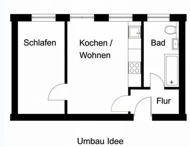 Sonniges Apartment nähe Tegernseer Platz (bezugsfrei) – Idee Umbau