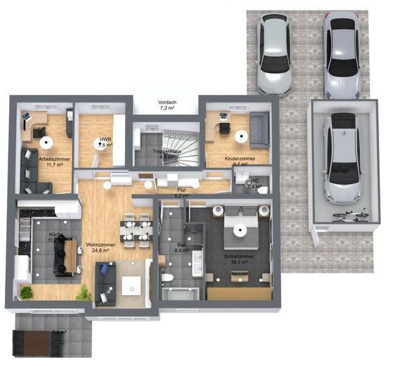 Moderne 4-Zimmer-OG-Wohnung mit PV, Wärmepumpe & Smart Home – Grundriss
