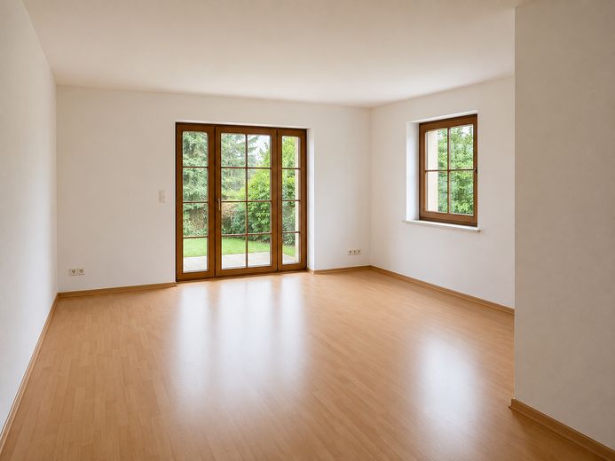 Helle 2-Raum Wohnung in ruhiger Lage mit Terrasse – Wohnzimmer