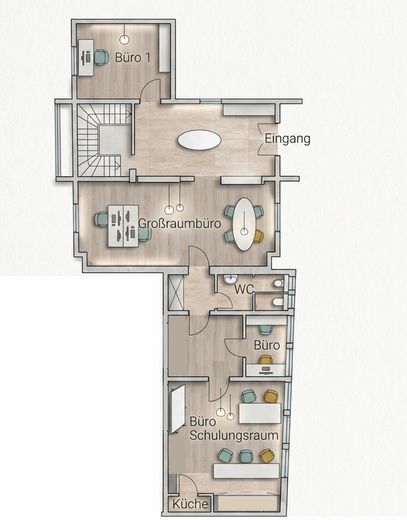 ca. 200qm Repräsentatives Büro oder Praxisfläche im EG mit Parkplätzen vor der Tür – Grundriss Bürofläche