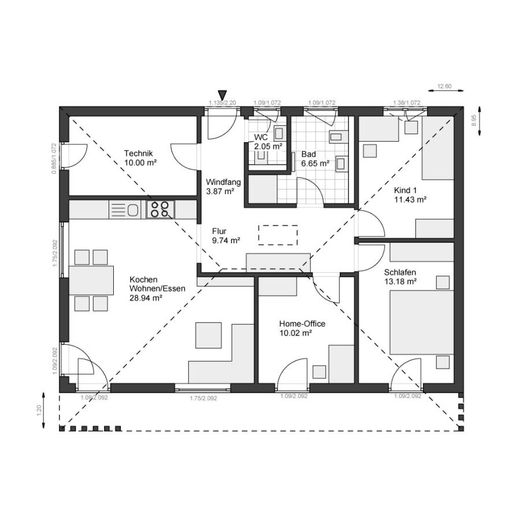 La tua casa ha bisogno di un posto - Nessun terreno? Nessun problema! – Grundriss EG