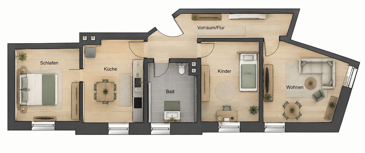 Kernsanierte 3 Zimmer Wohnung - WG geeignet – Foto 12