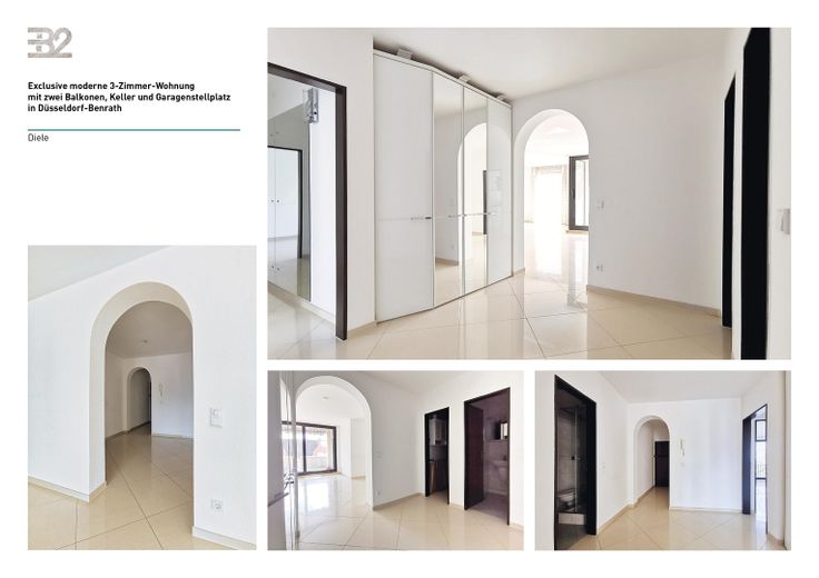 Moderne 3-Zimmer-Wohnung mit zwei Balkonen, Keller und Garagenstellplatz in Düsseldorf-Benrath – Diele
