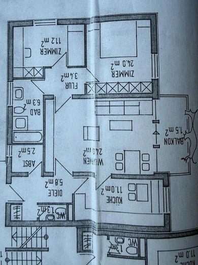 Erstbezug nach Kernsanierung: Helle gepflegte 3-Zimmer-Whg mit Balkon in Lauda-Königshofen – Grundriss Wohnung 