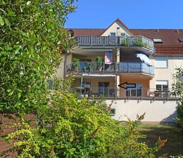 Provisionsfrei privat: Bezugsfreie 3-Zimmer-Wohnung, Loggia, TG-Stellplatz, in Dietzenbach-Steinberg – Außenansicht Haus Gartenseite 
