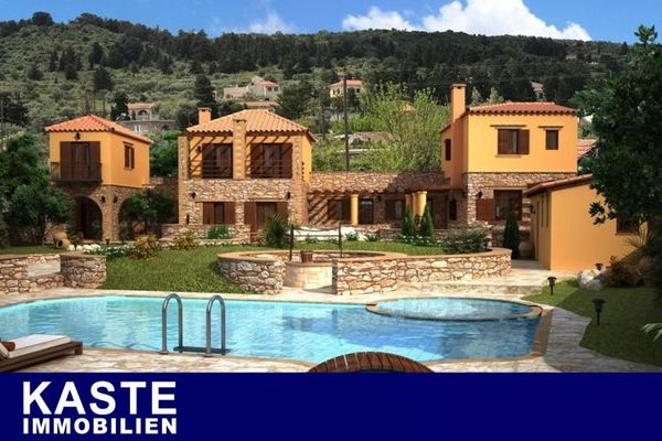 Traditioneller Villenkomplex auf Kreta – 3 Steinhäuser mit Pool & Resort-Potenzial in Likotinara