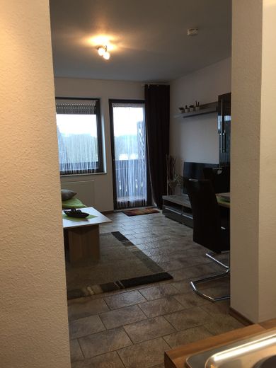 Schöne möblierte 2 ZKB Balkon Single-Wohnung in Pottum am Wiesensee – Blick ins Wohnzimmer