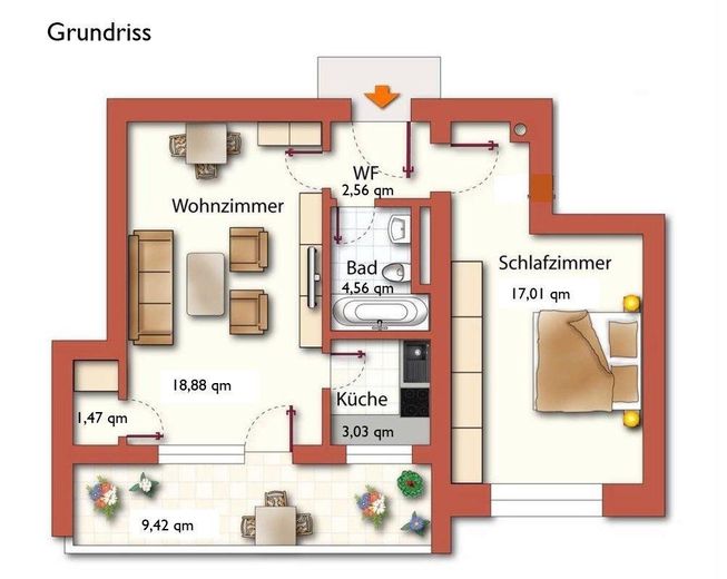 👍مطبخ مجهز وشرفة👍شقة أنيقة من غرفتين🏠 – الصورة 31