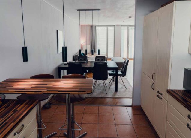 Wunderschöne Maisonette-Wohnung in bester Lage mit Garten - Erbpacht – EG Küche ins Wohn-/Esszimmer