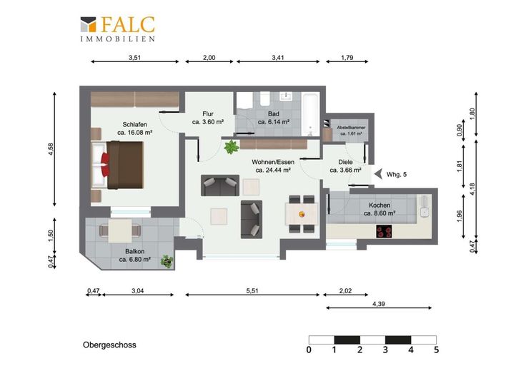 Perfekt für Singles &amp; Paare - Rückzug mit Stellplatz – Grundriss Wohnung