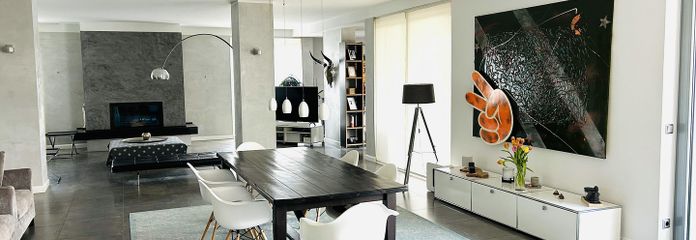 Blick Küche zu Wohnzimmer
