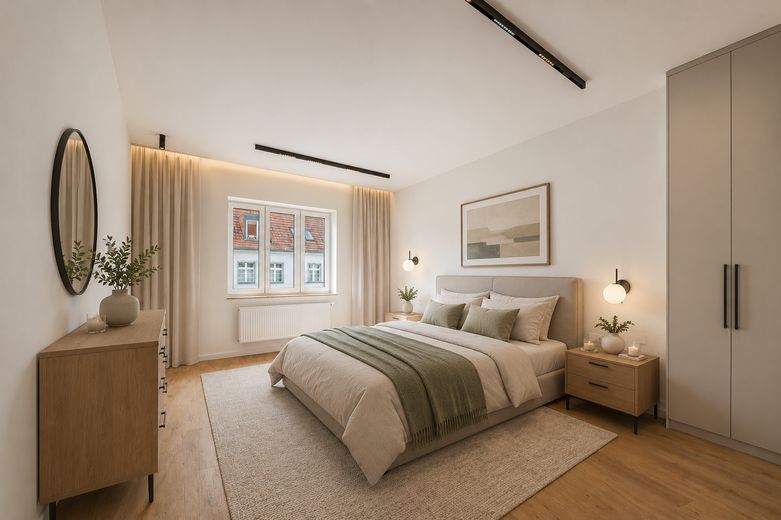 bezugsfertig mit Einbauküche 2-Zimmer-Wohnung –provisionsfrei – Möblierungsvariante Schlafen