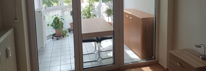 Schlafzimmer zum Wintergarten