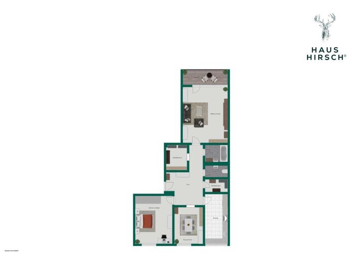 Stilvolle 3,5-Zimmer-Wohnung mit Loggia &amp; Alpenblick am Leonrodplatz über den Dächern Münchens – Grundriss 8.OG
