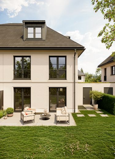 Living in a prime location in Obermenzing - south-facing garden & absolute quiet location – Aufwändige Fassadendetails