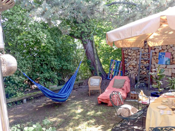 Garten mit Kiefer