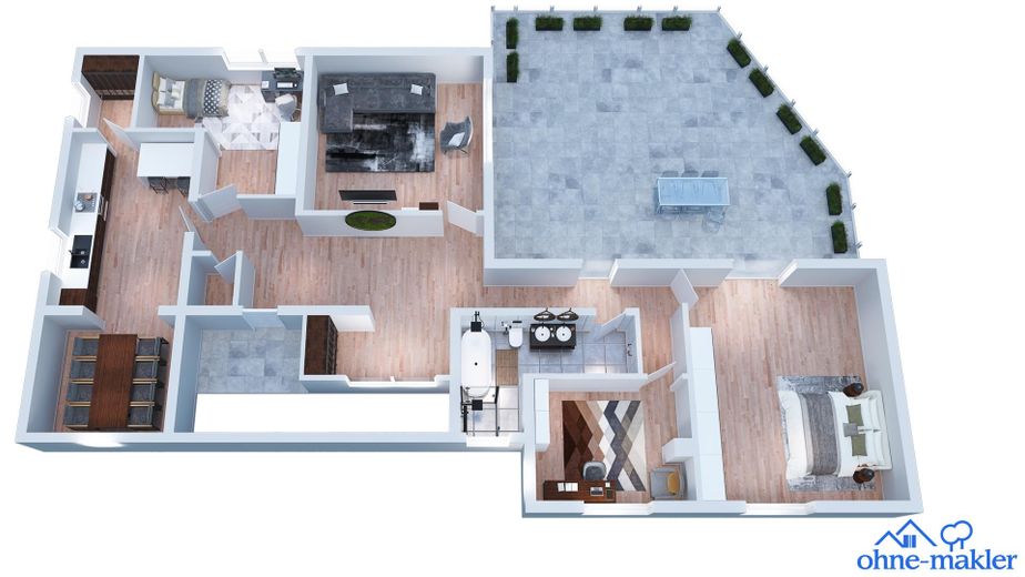 In ristrutturazione – ampio appartamento al piano terra con grande terrazza, spazio per famiglia e cane – Grundriss