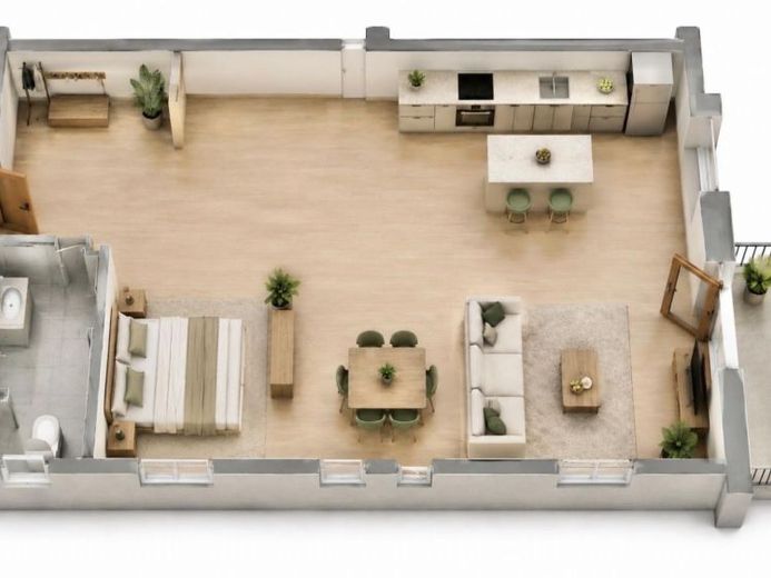 Moderne 1 Zimmer Wohnung mit Balkon – फोटो 1