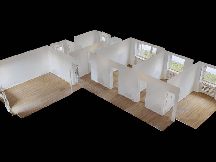 Große 4-Zi.-Whg. mit BALKON und Wannenbad in Lübeck-Buntekuh – 3D-Ansicht Grundriss