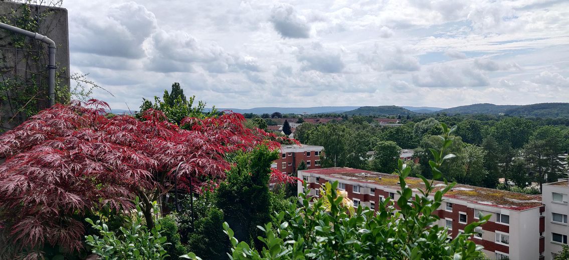 Hannover Teraslı Evinde 3 Kat Üzerine Yayılmış Muhteşem 4 Odalı Daire – Blick vom Balkon 