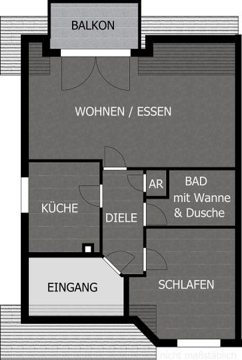 Lichtdurchflutetes Single-Schatzkästchen: Gehobene DG-Wohnung mit Balkon – GRUNDRISS