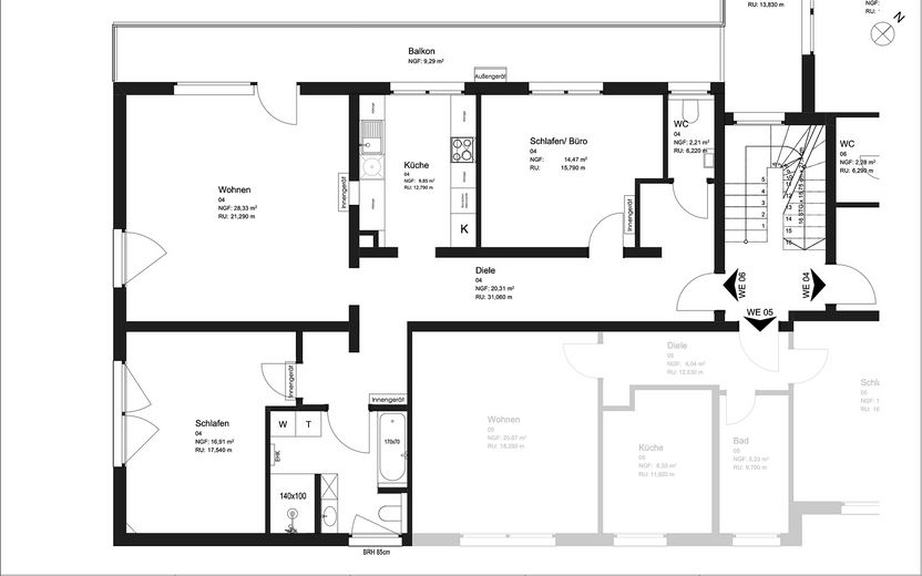 Grundriss der Wohnung