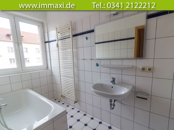 AB 01.06.2026  WAHREN + 3 RAUM WOHNUNG + 2.OG + BALKON – Badezimmer Beispiel