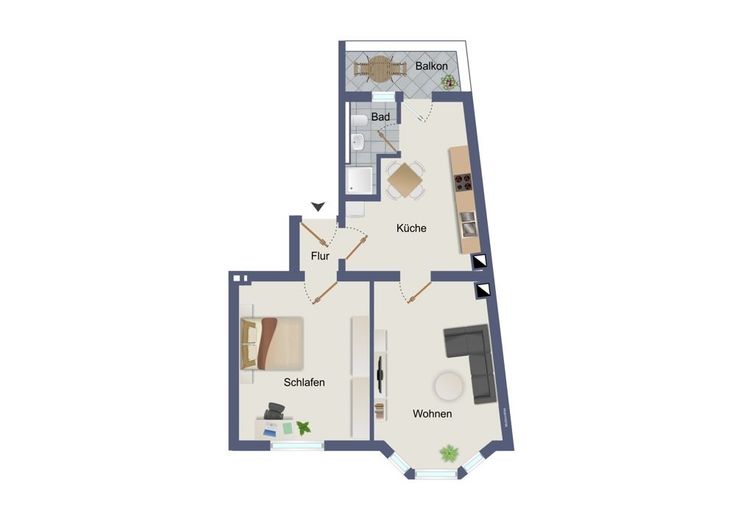Sanierte 2-Zimmer-Wohnung mit Balkon in Gevelsberg – Grundriss 3.OG l