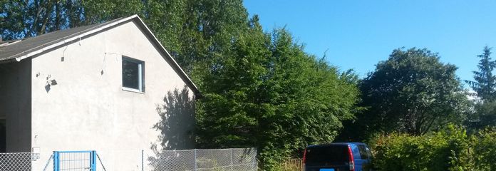 Usedom-Güneş Adası, mevcut eski yapısıyla (eski işlevsel bina) müstakil ev + ikiz ev, tiny house vb. için imarlı arsa – Straßenansicht