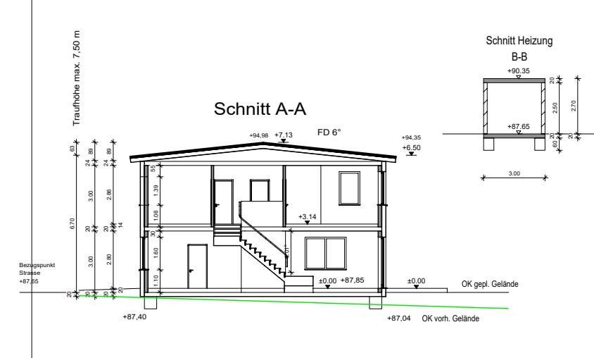 Grundstück für Sozialwohnungsbau – Schnitt