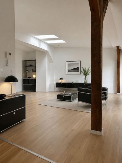 Penthouse Wohnung mit einmaliger Dachterasse und Seeblick ! – Wohnbereich Teilansicht
